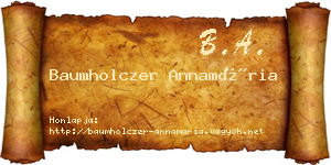 Baumholczer Annamária névjegykártya