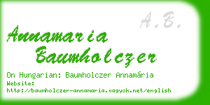 annamaria baumholczer business card